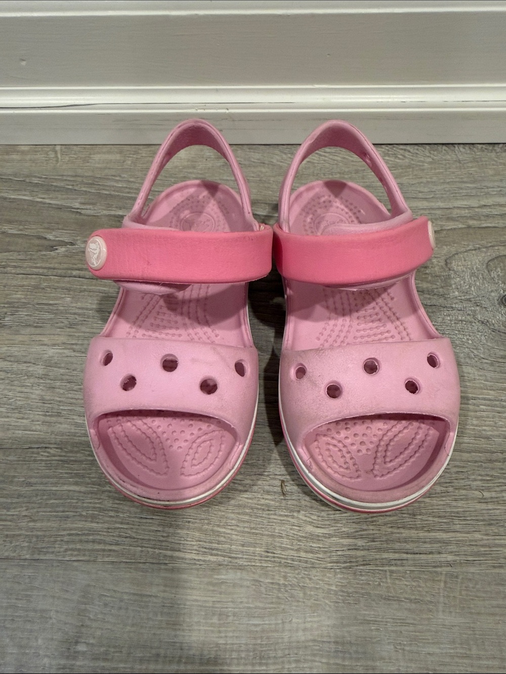 CROCS Kids Pink Open-Toe Sandals with Adjustable Strap